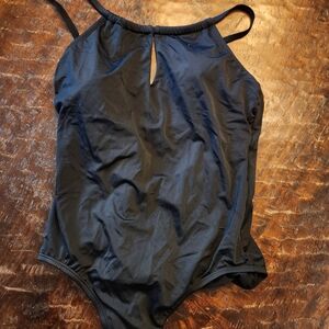 Time and Tru Womens Large 12-14 Keyhole One Piece Swimsuit Adjustable Straps NWT